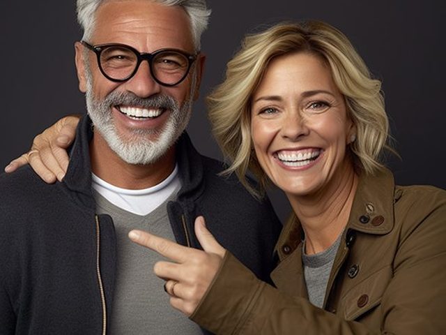 Pareja sonriendo tras una rehabilitación dental completa